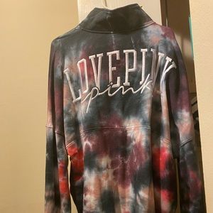 VS Pink varsity crew half zip sweatshirt